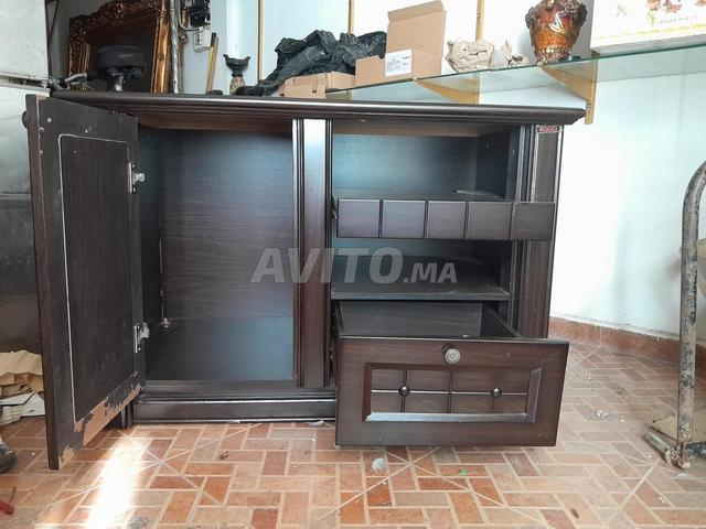 Meuble TV en bois neuf marron foncé - 2