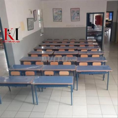 Pupitre Table Scolaire en Bois avec Casier z - 2