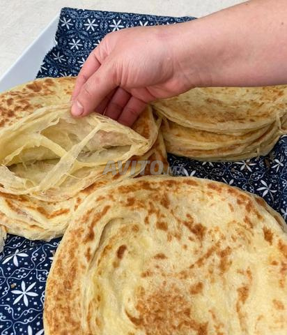 Msemen traditionnel feuilleté fait maison - pâte traditionnelle - 2