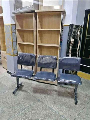 Chaise d'attente en tissu, canapé de réception en tissu - 2
