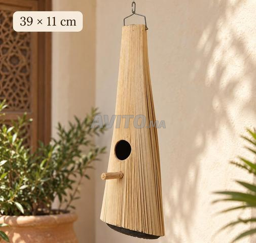 Nichoir artisanal en bois à 3 ouvertures - 2