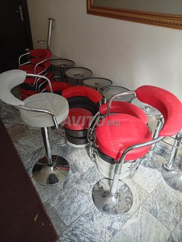 Lot de 19 Tabourets de Bar Hauts - Rouge/Blanc/Noir - 2