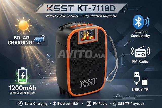 سماعة لاسلكية تعمل بالطاقة الشمسية KSST KT-7118D