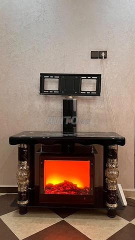 Table TV luxe avec cheminée électrique - état neuf - 2