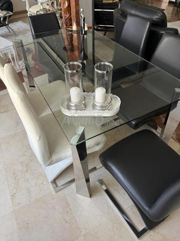 Table à manger et 6 chaises en cuir - 2