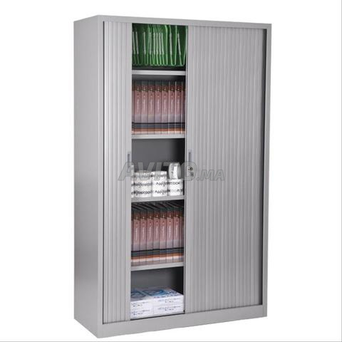 Armoire haute métallique avec 2 portes rideau