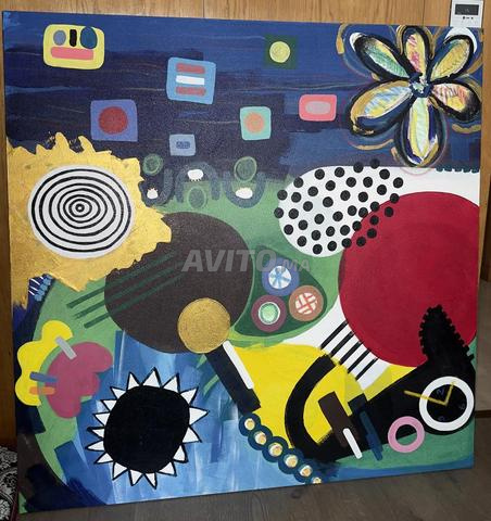 🎨 لوحة فنية تجريدية أصلية كبيرة – 120 × 120 سم - 2