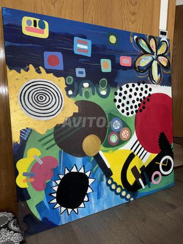🎨 Grande peinture abstraite originale – 120 × 120 cm