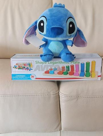 🎁 Peluche Stitch Et Jeu Éducatif en Bois 150 MAD