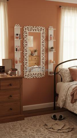Miroir élégant avec deux étagères