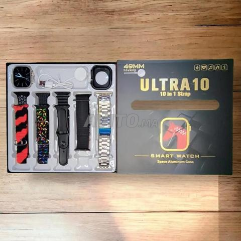 Montre intelligente Ultra 10 en 1 avec 10 bracelets variés