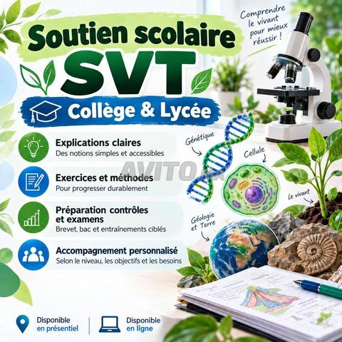 Prof SVT de soutien pour lycée et collège