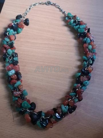 Collier antique en pierres précieuses naturelles authentiques - 2