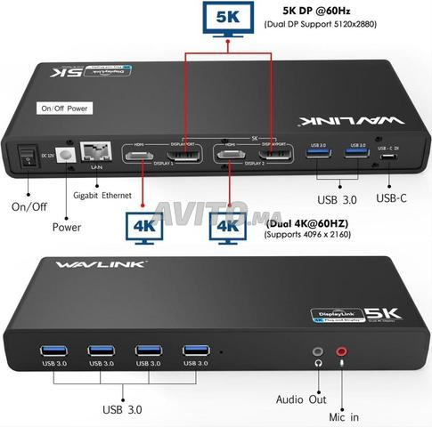 WAVLINK Station d’accueil USB 3.0 USB C - 2