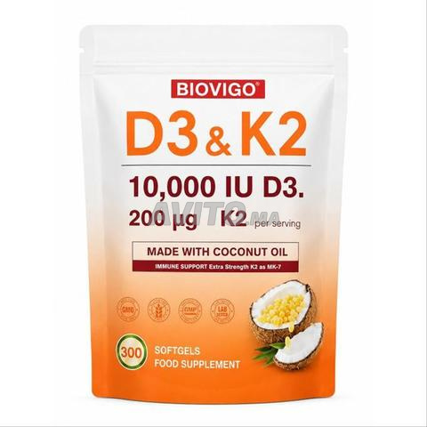 Vitamine D3 & K2 10 000 UI 200 µg - 300 capsules