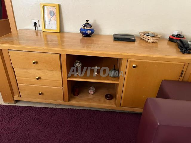 Meuble TV en bois, table et tapis à vendre - 2
