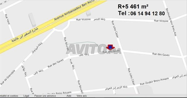أرض R 5 بمساحة 461 م² روش نوار بدون مواجهة