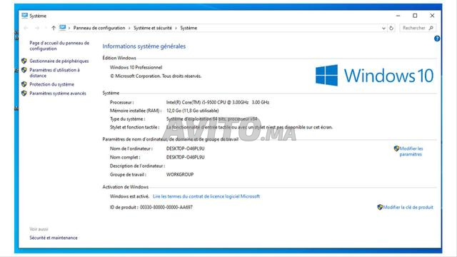 PC de bureau Intel Core i5 9e génération - 2