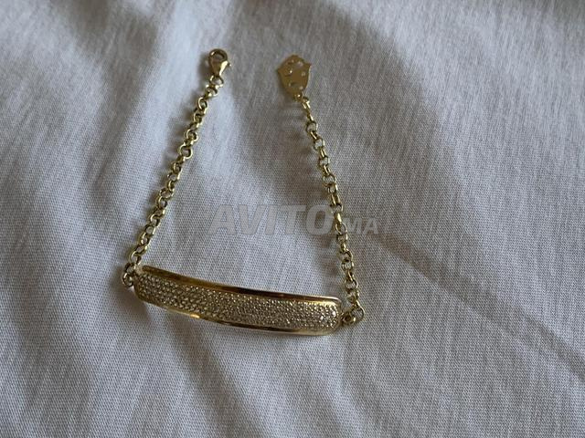 Gourmette banane sertie or jaune 18k 750 - 2