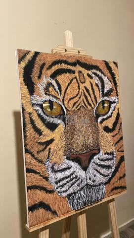 🐯 Tableau original de tigre peint à la main à l'acrylique 50x60 - 2