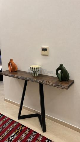 Console en bois massif et acier noir mat - 2