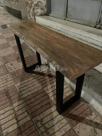 Table haute en bois massif et acier noir mat - 2