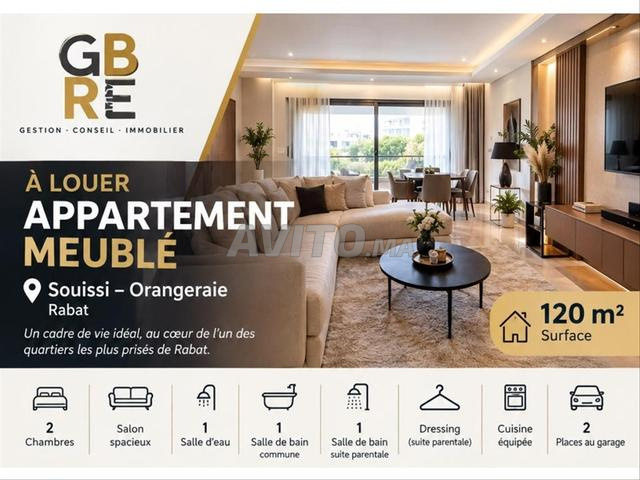 Magnifique appartement meublé en location à l'Orangeraie