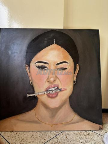 Superbe tableau original "Under the Needle" Huile sur toile 90 × 90 cm 2026
