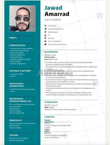 Cuisinier professionnel et bon service