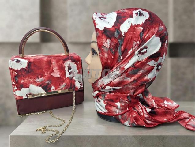 Foulard turc et broche avec chaîne du même foulard - 2