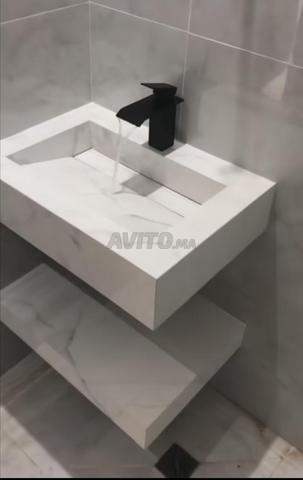 4 éviers vasque porcelaine 70/45 avec son robinet