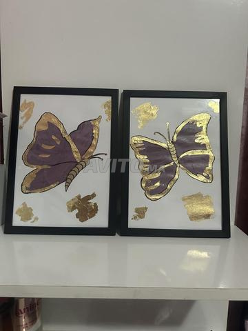 Ensemble de tableaux papillons fait main - 2