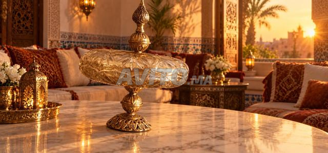 وعاء حلوى كريستال ذهبي فاخر - جديد - 2