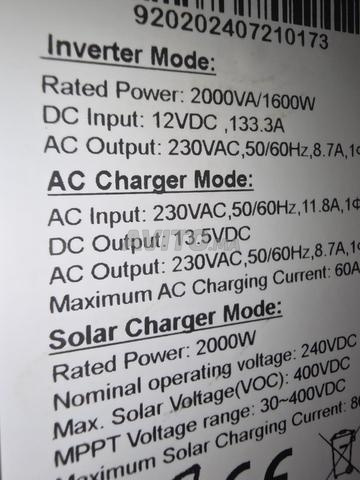 Onduleur hybride solaire pure sinus 2000W - 2