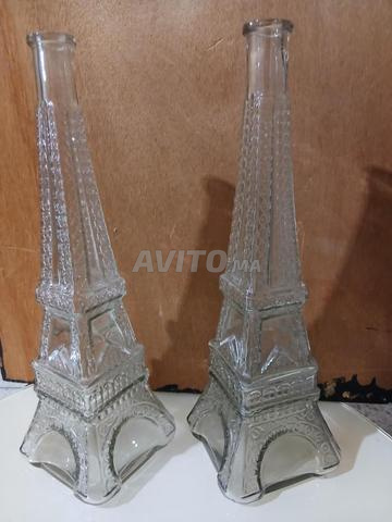 Paire de bouteilles Tour Eiffel Déco Paris 35cm - 2