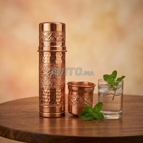 طقم قارورة وكوب نحاسي - 2