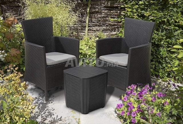 Set Blacon 2P - Graphite - Effet Rotin - 2