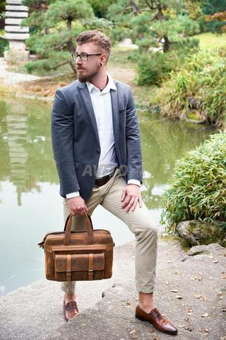 Cartable en vrai cuir pour ordinateur portable PC - 2