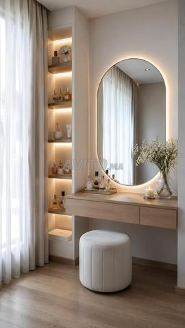طاولة زينة جدارية بمرآة LED – تصميم عصري - 2
