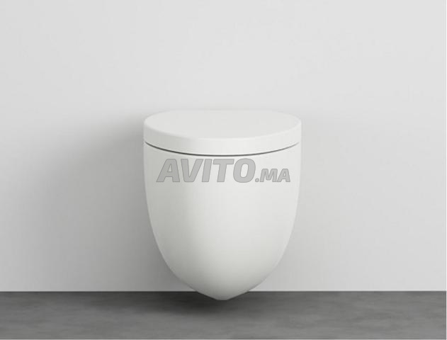 WC suspendu blanc brillant marque italienne lavabo - 2