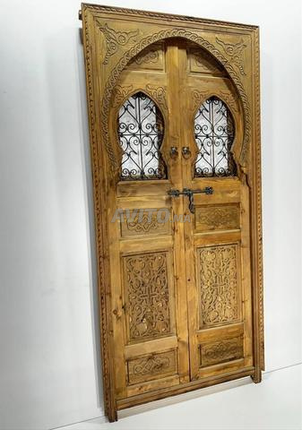 Porte Bois Massif Mankouch Et Fer Forgé Sur Mesure - 2