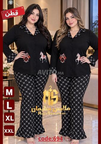 Pyjamas femme coton M L XL XXL Tanger bienvenue - 2
