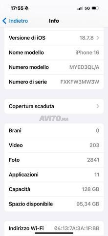 iPhone 16 normal 128g italien - 2