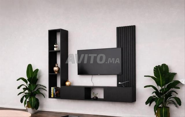 Meuble TV avec niche et bardage - 2