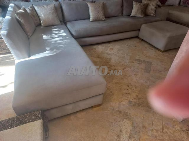 Vends salon en L tissu - 2
