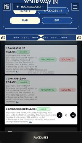 Deux tickets Moga 3 jours pass