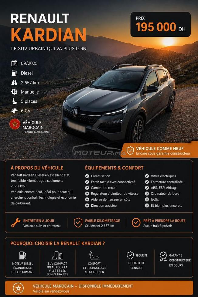 Renault Kardian Diesel Manuelle 2025 à Taza