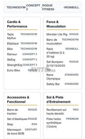 Machines de fitness de grandes marques