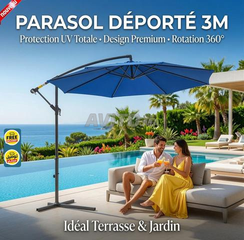 Parasol Déporté Diamètre 3 M - Pied En Croix - 2