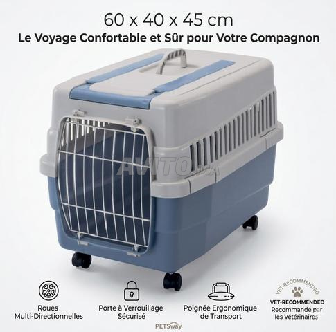 CAGE DE TRANSPORT SUR ROULETTES NEUF 60X40X45CM - 2